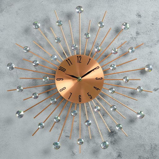 Часы настенные интерьерные «Сухан», серия: Ажур, бесшумные, плавный ход, d=40 см, циферблат d=13 см, от батарейки 1хАА