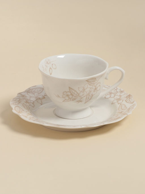 Чайная пара SL Home Аманде, чашка 220 мл, блюдце 17?17?2 см, фарфор, белая