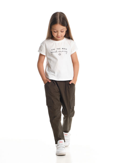 Комплект для девочки с брюками UD 7169/7170 касар/хаки - Mini maxi фото 3