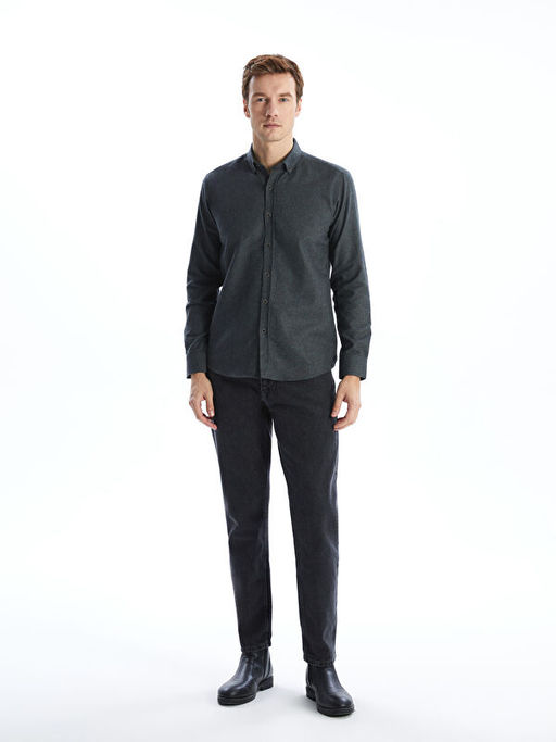 Regular Fit Uzun Kollu Gabardin Erkek G?mlek