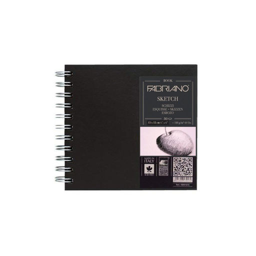 Fabriano Альбом на спирали для зарисовок Квадратный FABRIANO Sketch Book 110 г/м2 15 х 15 см на спирали 80 л. 28001515