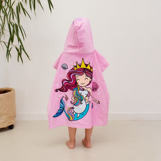 Полотенце-пончо детское махровое Крошка Я Русалочка 60х120см, 100% хлопок, 300гр/м2  фото 4