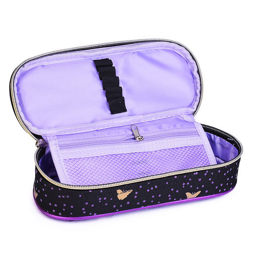 Пенал "Beautiful Cat" 21x8x5 см, овальный для 50 предметов, с внутренним органайзером-створкой, плотный износостойкий полиэстер с водоотталкивающей пропиткой, на молнии