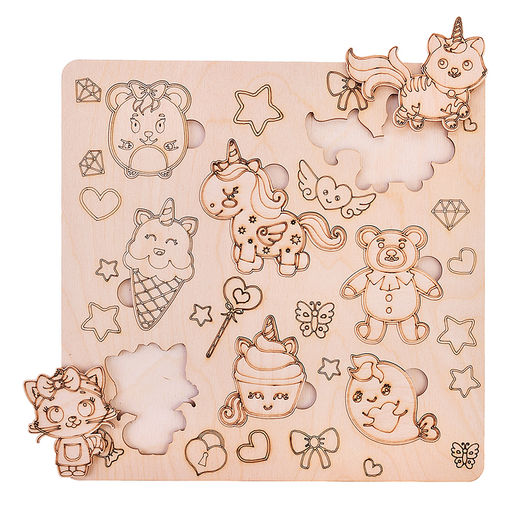 Пазл вкладыш Единороги нецветной - Задира фото 2