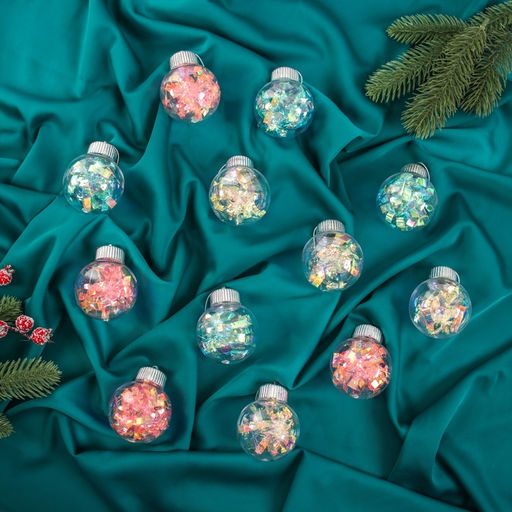 Ёлочные игрушки Калейдоскоп волна, шары новогодние, d=6 см, набор 12 шт., МИКС - Зимнее волшебство фото 3