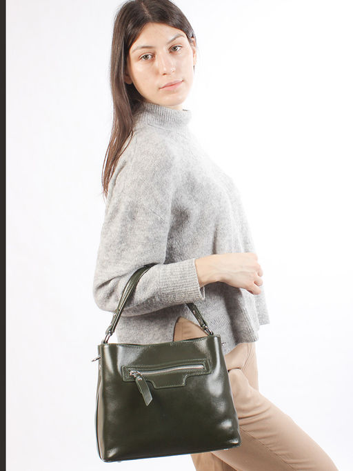 LACCOMA сумка Y2316-3-зеленый натуральная кожа полиэстер  фото 2