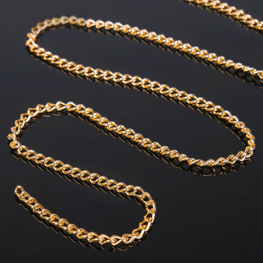 Цепочка без карабина, набор 5 шт. L=45 см, 4.6×3×0.8 мм, СМ-1319, цвет золото