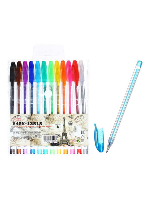 Набор гелевых ручек, 12 цветов, металлик - Simaland фото 10