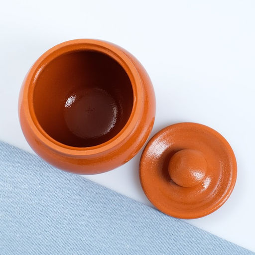 Горшочек под жаркое с крышкой Вятская керамика «Терракота», 500 мл, оранжевый