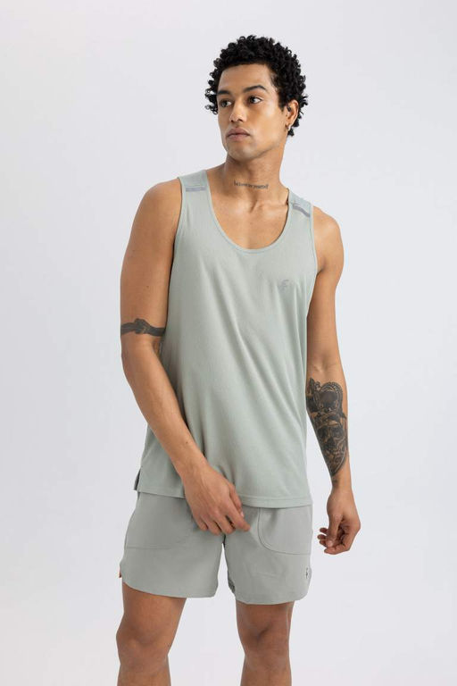 DeFactoFit Стандартная посадка с круглым вырезом, майка из плотной ткани  фото 3