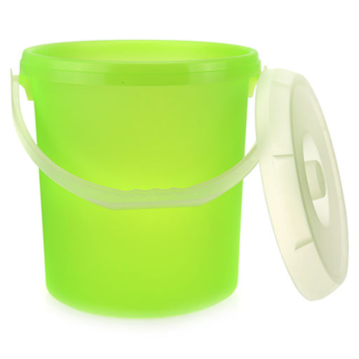 Ведро пластмассовое 20л, д30см h36см, зеленый, с крышкой (Россия) Вместимость 18л