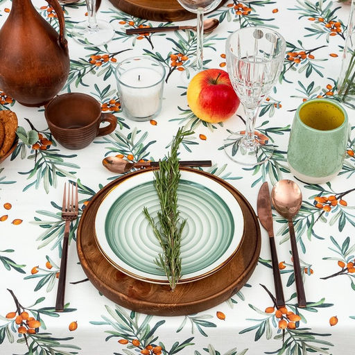 Скатерть Этель Berry garden 149?220 см, 100% хлопок, репс 210 г/м?