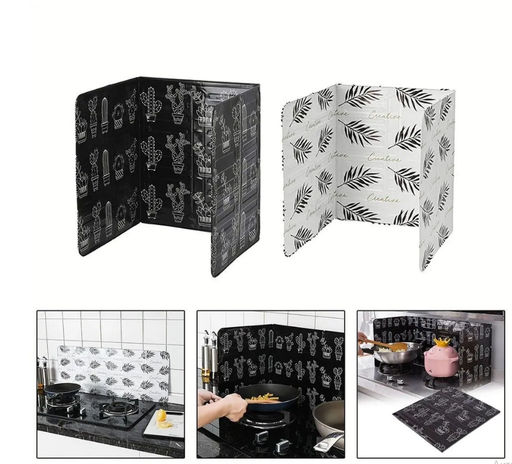 Защитный экран для плиты для защиты от брызг жира 33 х 85 см, черный