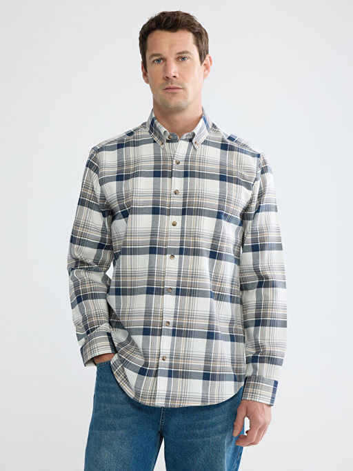 Regular Fit Ekose Erkek Gabardin G?mlek