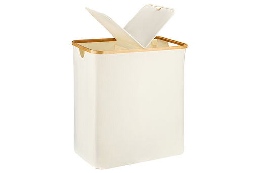 Корзина для белья 54*33*59 см 105 л с 2 отделениями и с 2 крышками, молочная - Elan gallery фото 6