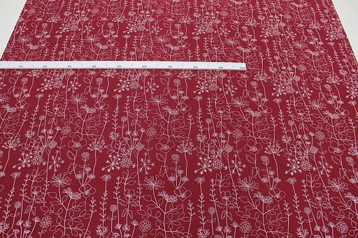 Теплый хлопок Флора - пунктир цв.бордовый, ш.1.50м, хлопок-100%, 160гр/м.кв - Купава фото 3