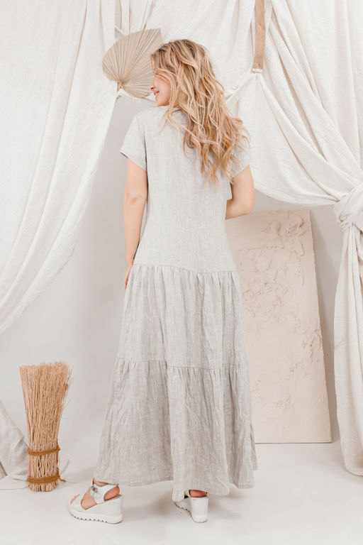 Платье AMORI 9686 натуральный лен  фото 3