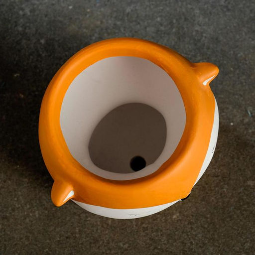 Горшок для цветов «Милая Лисичка в жёлтом комбинезоне» керамический, 330 мл, 6×11 см