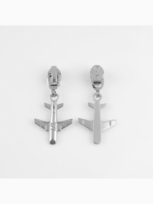 Цена за 2 шт. Бегунок для молнии «Спираль», №3, «Самолёт», 10 шт., цвет никель