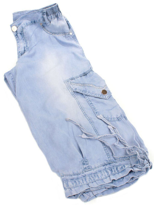 8305 LT. BLUE Брюки капри женские