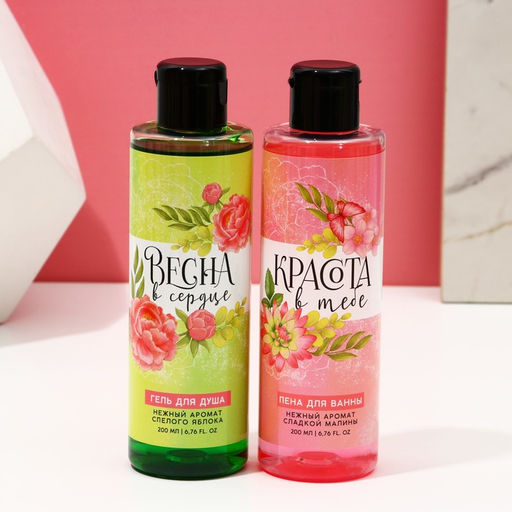 Подарочный набор косметики Красота в тебе, гель для душа 200 мл и пена для ванны 200 мл, Чистое счастье  фото 2