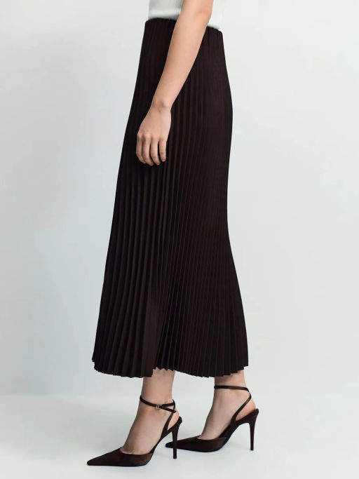 Плиссированная юбка из искусственной замши / Zarina  фото 4