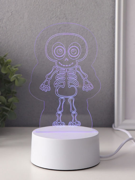 Светильник 3D RISALUX «Скелетик», LED-ночник, RGB, от сети, 9.5×8.5×14.8 см