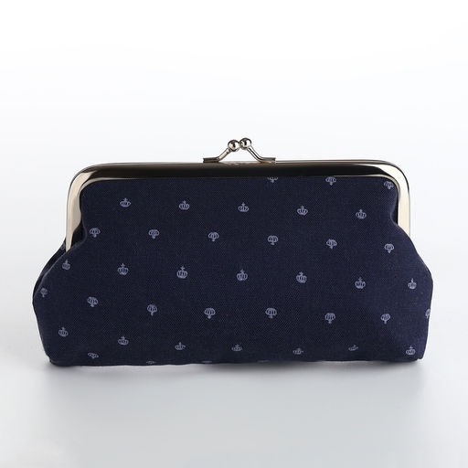 Косметичка женская на фермуаре, маленькая, с принтом Корона, синяя - Simaland фото 2