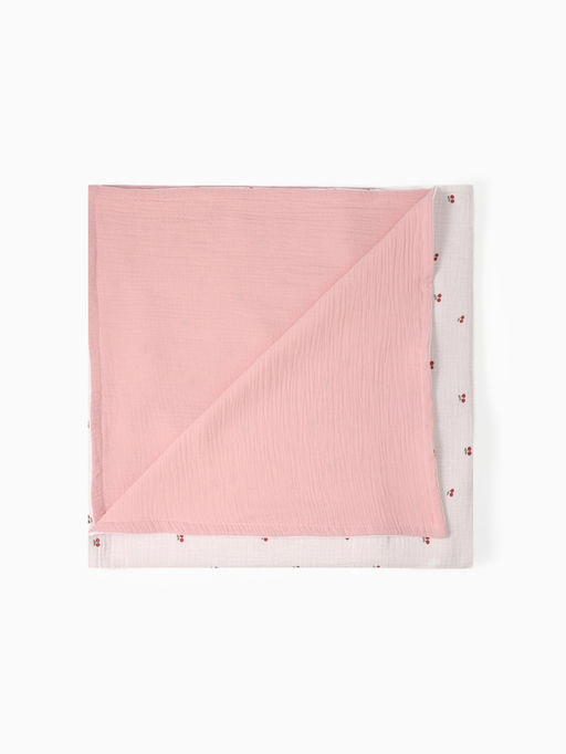 Покрывало Крошка Я «Спелая вишенка» 100×130 см, муслин, 4 слоя, хлопок 100%