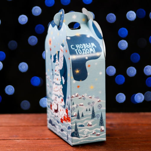 Цена за 10 шт. Подарочная новогодняя коробка «Фантазия» в зелёном, упаковка, 11.1×5.8×20.5 см