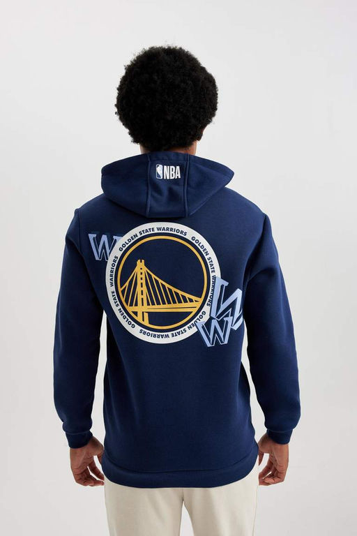 DeFactoFit толстая толстовка стандартного кроя с капюшоном NBA Golden State Warriors  фото 9