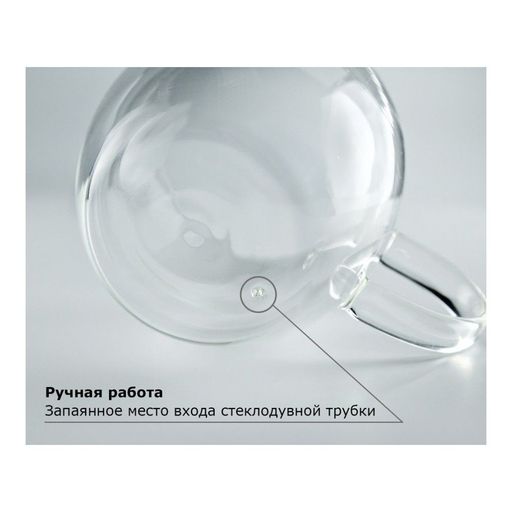 Кружка стеклянная Walmer Queen с двойными стенками, 0.48 л, цвет прозрачный  фото 5