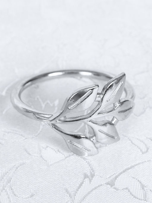 Кольца для салфеток 6 штук Веточка Серебро / JG05-5 /уп 200/ 8 марта/ подарок для женщины