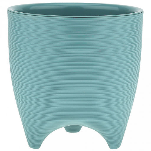 Горшок для цветов пластмассовый Де Коста 2,25л, д16см, h16см, со вставкой, на ножках, тиффани (Россия) - Домашняя мода фото 2