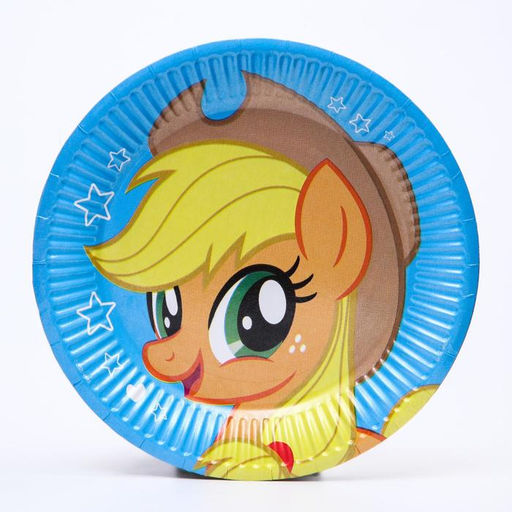 Цена за 10 шт. Тарелка одноразовая бумажная «С Днем Рождения!», 18 см, My Little Pony