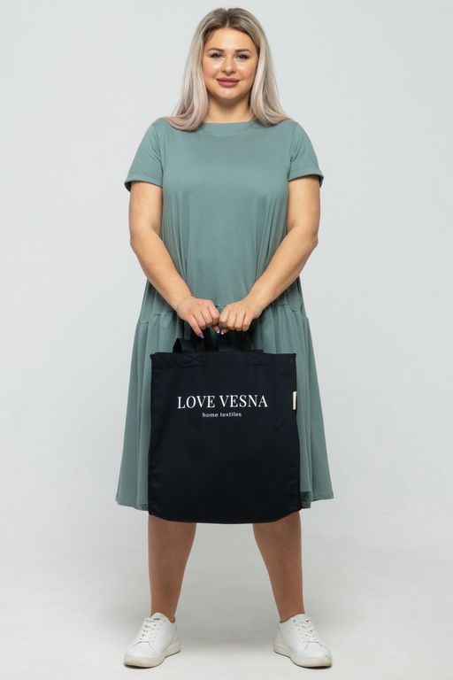 Эко сумка-шоппер из саржи "Love Vesna" (кейс), черный