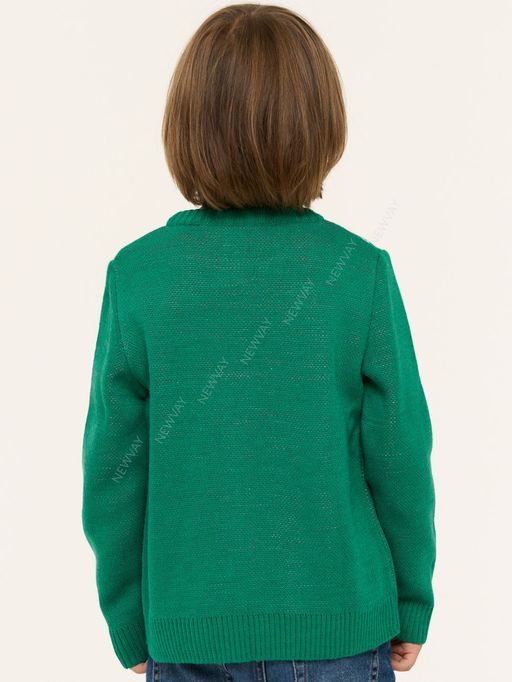 Джемпер детский 9232-96007. 40454/501/0608 зёленый лес/белый/алый