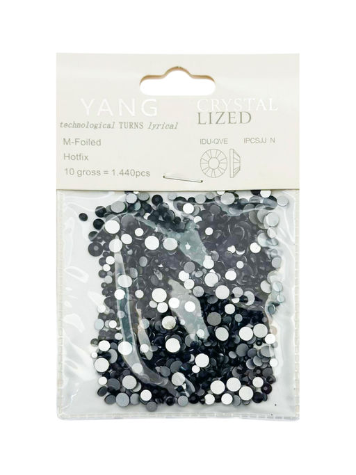 Nail Art Стразы для декора ногтей, микс (6#,8#,10#,12#,16#,20#), черный, 1440 шт./уп.