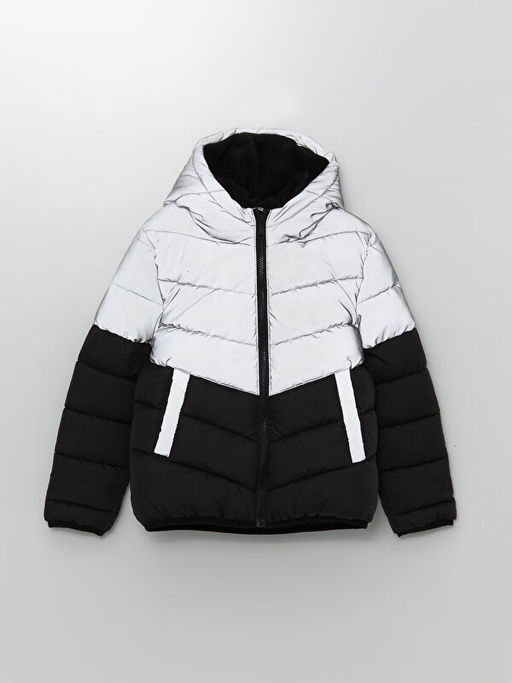 Kap??onlu Reflekt?r Detayl? Erkek ?ocuk ?i?me Mont - Waikiki фото 3