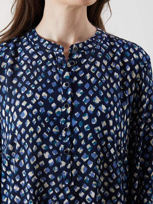 Hakim Yaka Desenli Elbise