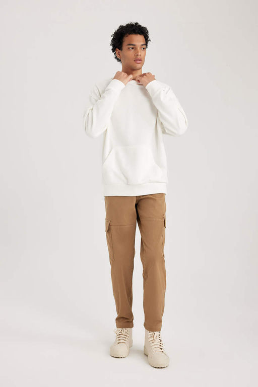 Прямые габардиновые брюки с карманами-карго и карманами Relax Fit - Defacto фото 5