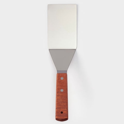 Лопатка кондитерская изогнутая, 30×7 см, нержавеющая сталь, деревянная ручка