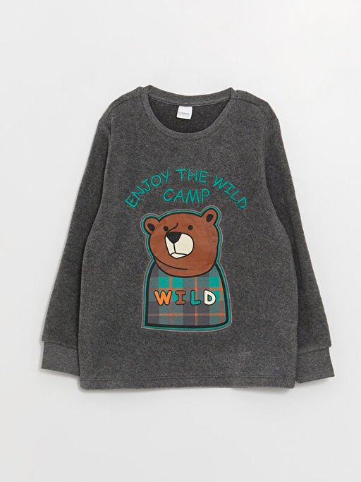 Bisiklet Yaka Nak??l? Uzun Kollu Polar Erkek ?ocuk Pijama Tak?m? - Waikiki фото 2