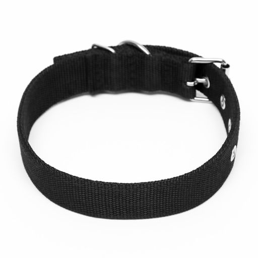 Ошейник двухслойный с вертлюгом, 58 х 3 см, полиэстер, черный - Пижон фото 2