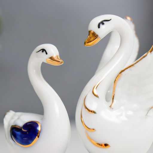 Фигурка керамика «Два лебедя: Большой любви», 7.5×7×4.5 см
