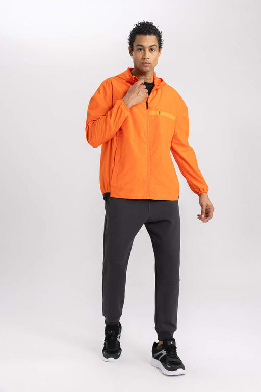 Водоотталкивающее пальто приталенного кроя с сетчатой подкладкой и капюшоном DeFactoFit  фото 2