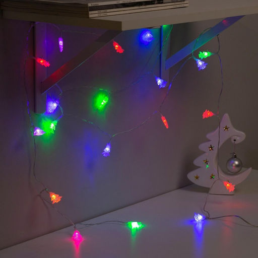 Гирлянда Нить 5 м с насадками Ёлка в крапинку, IP20, прозрачная нить, 20 LED, свечение мульти (RG/RB), мигание, 220 В - Luazon lighting фото 4