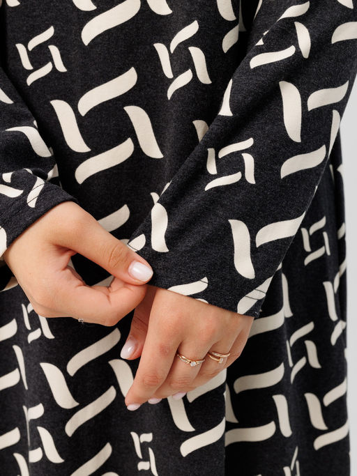 Платье женское П-201 (джерси набивная) Бежевые полусферы