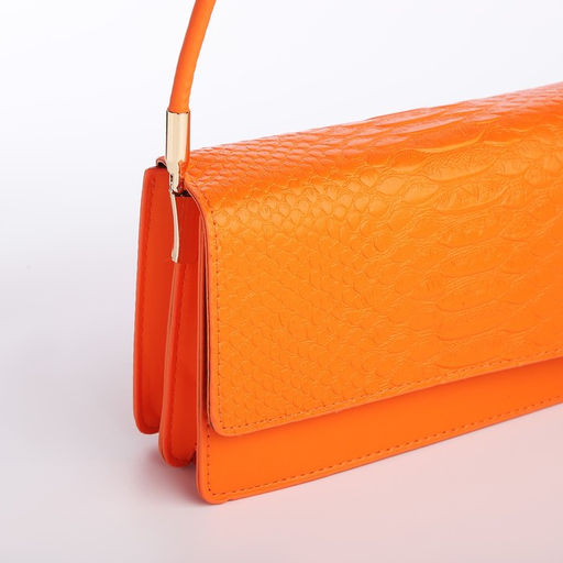 Сумка-багет на клапане, цвет оранжевый - Nazamok фото 6