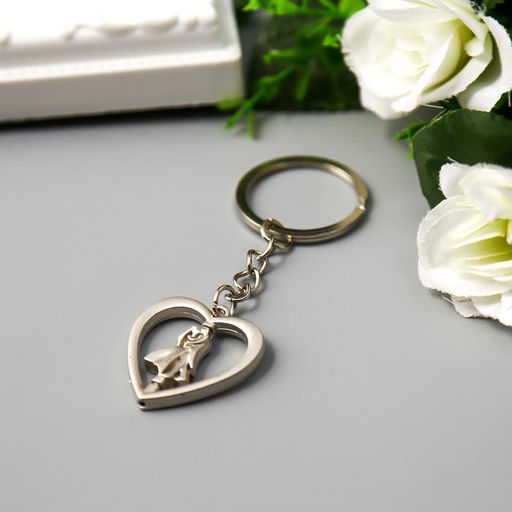 Цена за 12 шт. Брелок металл Парочка в сердце фигурка крутится 3х2,8 см - Simaland фото 5